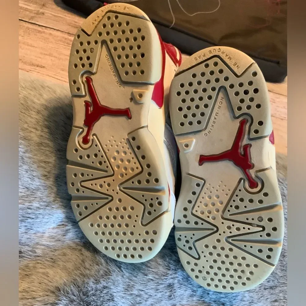 Nike Kids Air Jordan 6 Retro Red Shoes Size 6C
